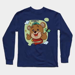cute bear illustration of facial expression (it's me) Long Sleeve T-Shirt